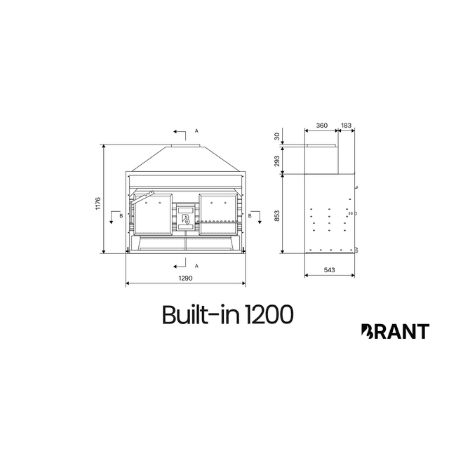 Inbouw braai 120 cm - Braai - Braaihoutshop